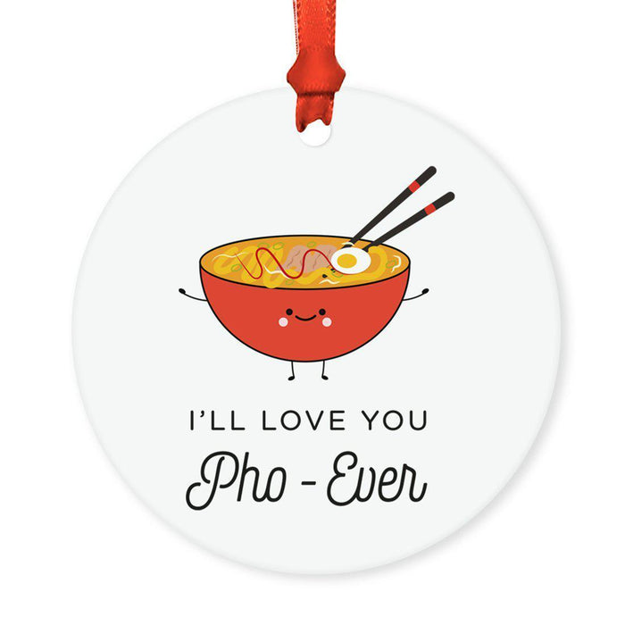 Food Pun 1 Round MDF Christmas Tree Ornaments-set of 1-Andaz Press-Chai-