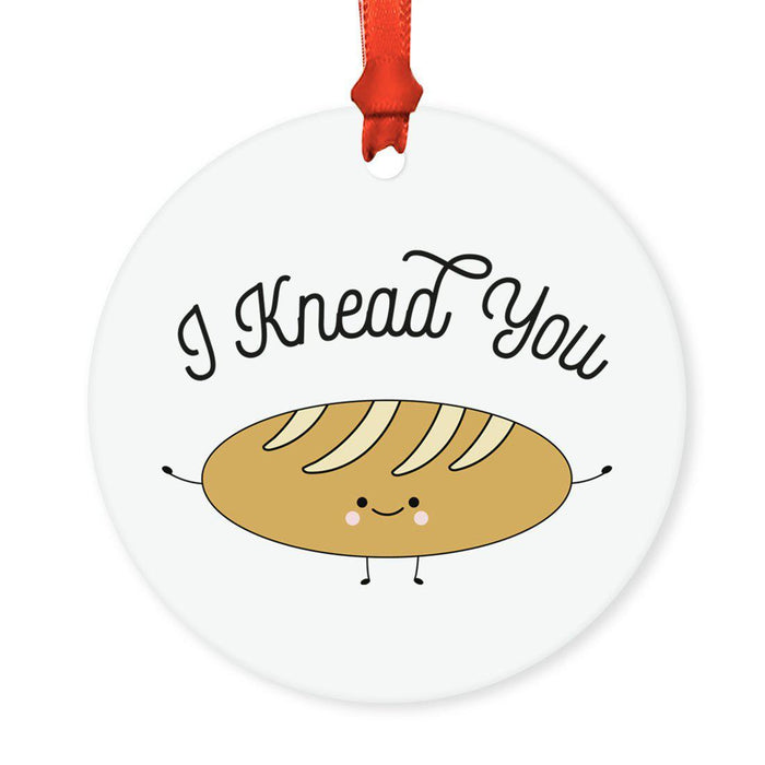 Food Pun 1 Round MDF Christmas Tree Ornaments-set of 1-Andaz Press-Chai-