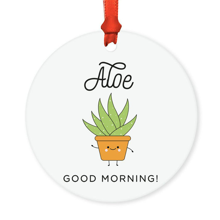 Food Pun 1 Round MDF Christmas Tree Ornaments-set of 1-Andaz Press-Chai-