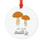 Food Pun 1 Round MDF Christmas Tree Ornaments-set of 1-Andaz Press-Mushroom-