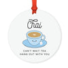 Food Pun 1 Round MDF Christmas Tree Ornaments-set of 1-Andaz Press-Chai-