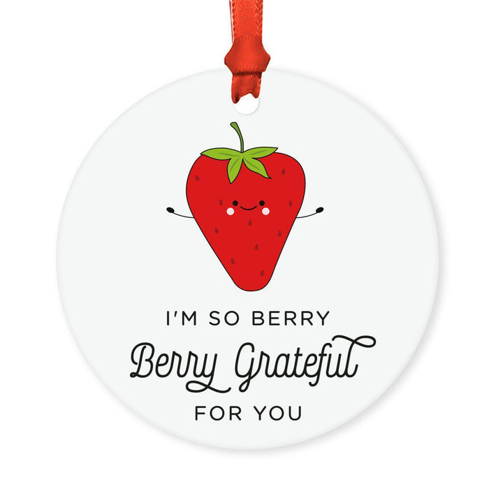 Food Pun 2 Round MDF Christmas Tree Ornaments-Set of 1-Andaz Press-Waffle-