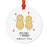 Food Pun 2 Round MDF Christmas Tree Ornaments-Set of 1-Andaz Press-Waffle-