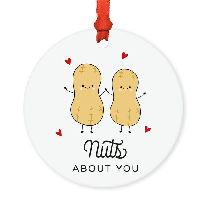 Food Pun 2 Round MDF Christmas Tree Ornaments-Set of 1-Andaz Press-Waffle-