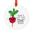 Food Pun 2 Round MDF Christmas Tree Ornaments-Set of 1-Andaz Press-Beet with Sunglasses-