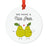 Food Pun 2 Round MDF Christmas Tree Ornaments-Set of 1-Andaz Press-Pears-