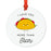 Food Pun 2 Round MDF Christmas Tree Ornaments-Set of 1-Andaz Press-Taco-
