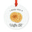 Food Pun 2 Round MDF Christmas Tree Ornaments-Set of 1-Andaz Press-Waffle-
