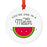 Food Pun 2 Round MDF Christmas Tree Ornaments-Set of 1-Andaz Press-Watermelon Slice-