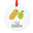 Food Pun 4 Round MDF Christmas Tree Ornaments-Set of 1-Andaz Press-Salty Beach-