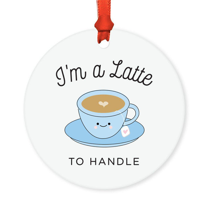 Food Pun 4 Round MDF Christmas Tree Ornaments-Set of 1-Andaz Press-Salty Beach-