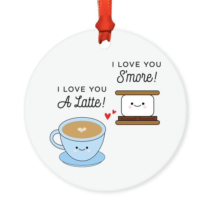 Food Pun 4 Round MDF Christmas Tree Ornaments-Set of 1-Andaz Press-Salty Beach-