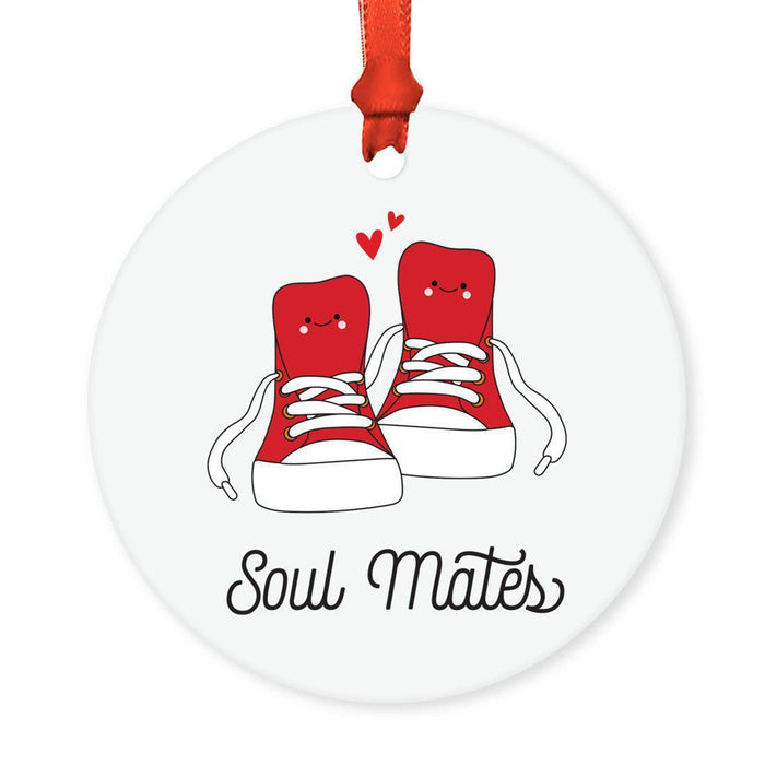 Food Pun 4 Round MDF Christmas Tree Ornaments-Set of 1-Andaz Press-Salty Beach-