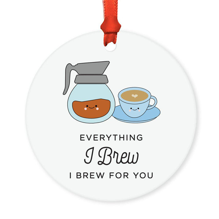 Food Pun 4 Round MDF Christmas Tree Ornaments-Set of 1-Andaz Press-Salty Beach-