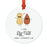 Food Pun 4 Round MDF Christmas Tree Ornaments-Set of 1-Andaz Press-Salty Beach-