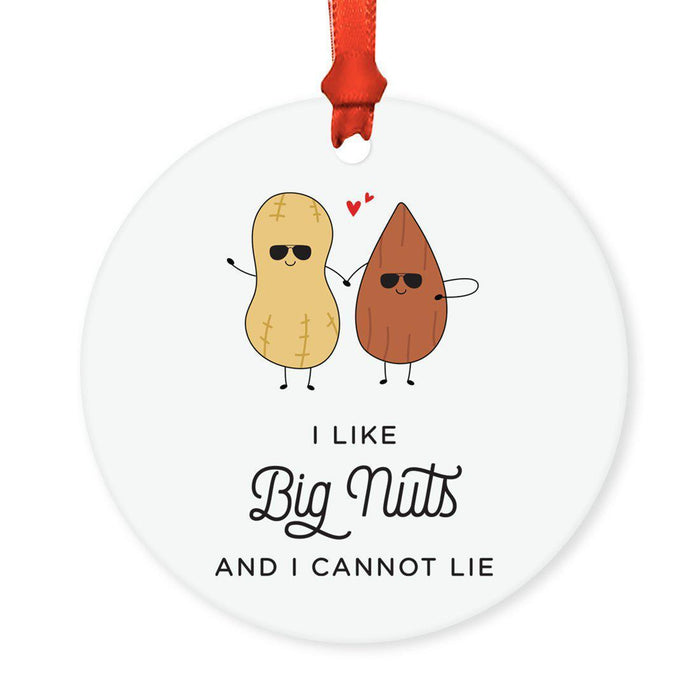 Food Pun 4 Round MDF Christmas Tree Ornaments-Set of 1-Andaz Press-Salty Beach-