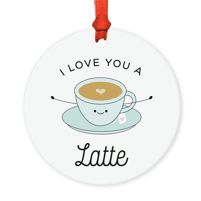 Food Pun 4 Round MDF Christmas Tree Ornaments-Set of 1-Andaz Press-Salty Beach-