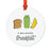 Food Pun 5 Round MDF Wood Christmas Tree Ornaments-Set of 1-Andaz Press-Big Coffee Latte-