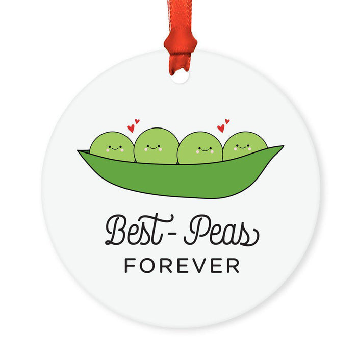 Food Pun 5 Round MDF Wood Christmas Tree Ornaments-Set of 1-Andaz Press-Big Coffee Latte-