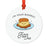 Food Pun 5 Round MDF Wood Christmas Tree Ornaments-Set of 1-Andaz Press-Biggest Flan-