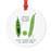 Food Pun 5 Round MDF Wood Christmas Tree Ornaments-Set of 1-Andaz Press-French Bean-