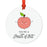 Food Pun 5 Round MDF Wood Christmas Tree Ornaments-Set of 1-Andaz Press-Peach-
