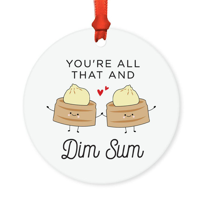 Food Pun 6 Round MDF Wood Christmas Tree Ornaments-set of 1-Andaz Press-Cereal-