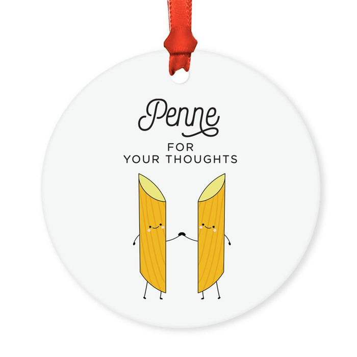 Food Pun 6 Round MDF Wood Christmas Tree Ornaments-set of 1-Andaz Press-Cereal-