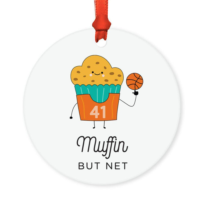 Food Pun 6 Round MDF Wood Christmas Tree Ornaments-set of 1-Andaz Press-Cereal-