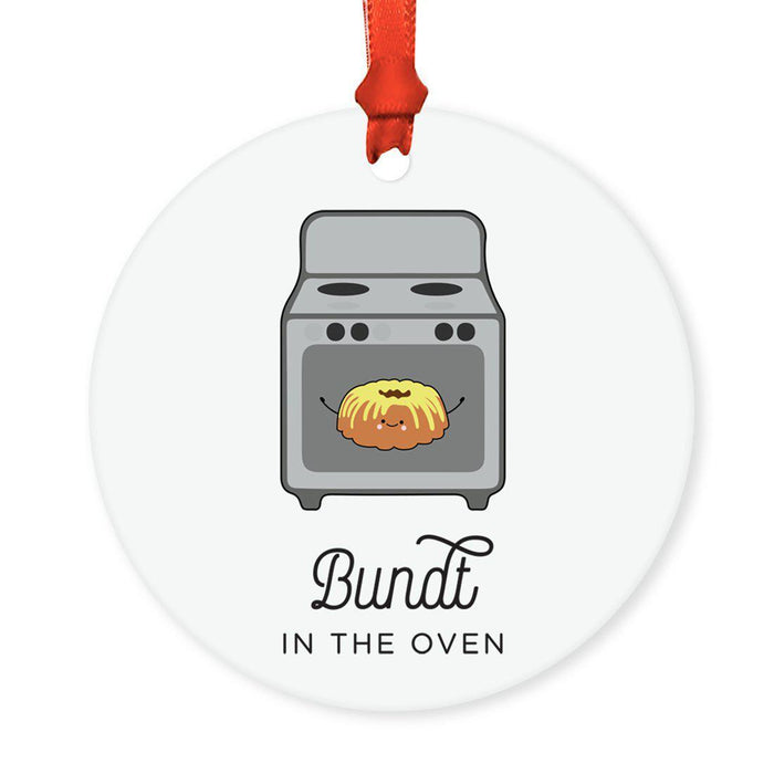 Food Pun 6 Round MDF Wood Christmas Tree Ornaments-set of 1-Andaz Press-Cereal-