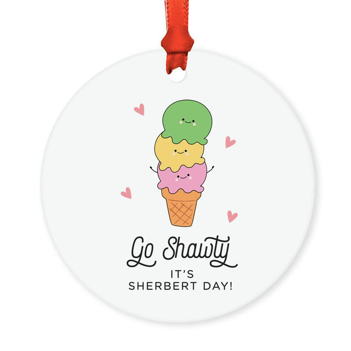 Food Pun 6 Round MDF Wood Christmas Tree Ornaments-set of 1-Andaz Press-Cereal-