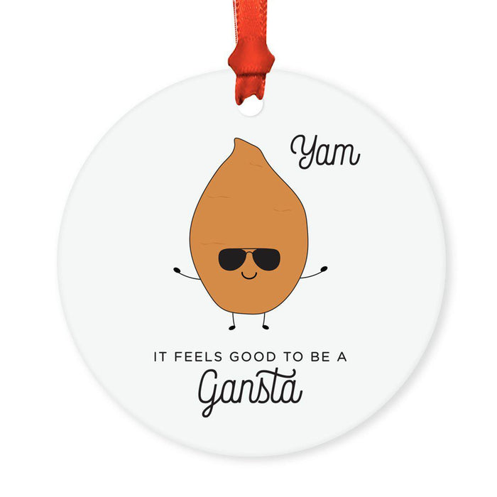 Food Pun 6 Round MDF Wood Christmas Tree Ornaments-set of 1-Andaz Press-Cereal-