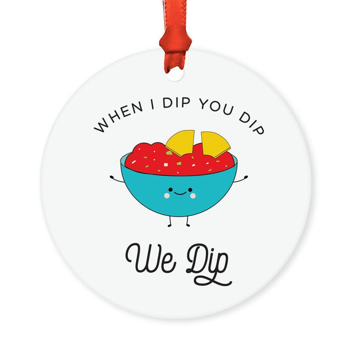 Food Pun 6 Round MDF Wood Christmas Tree Ornaments-set of 1-Andaz Press-Cereal-