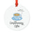 Food Pun 6 Round MDF Wood Christmas Tree Ornaments-set of 1-Andaz Press-Cereal-