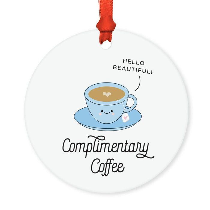 Food Pun 6 Round MDF Wood Christmas Tree Ornaments-set of 1-Andaz Press-Cereal-