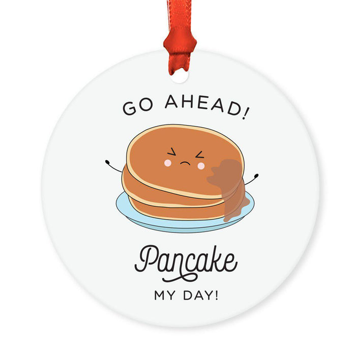 Food Pun 6 Round MDF Wood Christmas Tree Ornaments-set of 1-Andaz Press-Cereal-