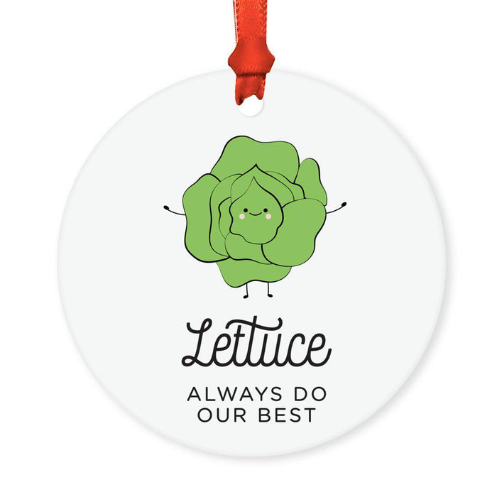 Food Pun 6 Round MDF Wood Christmas Tree Ornaments-set of 1-Andaz Press-Cereal-