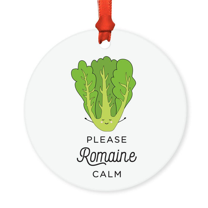 Food Pun 6 Round MDF Wood Christmas Tree Ornaments-set of 1-Andaz Press-Cereal-