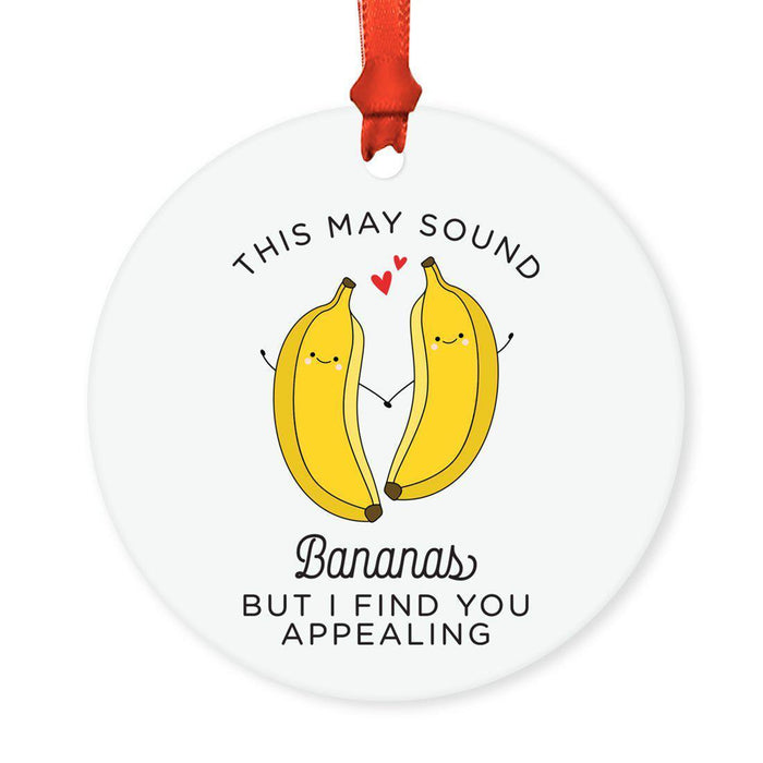 Food Pun 8 Round MDF Christmas Tree Ornaments-Set of 1-Andaz Press-Gourds-