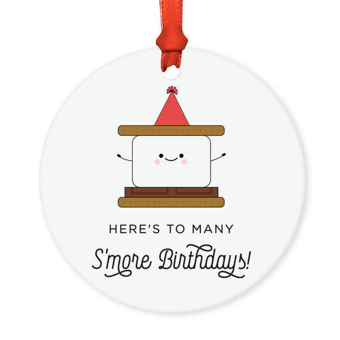 Food Pun 8 Round MDF Christmas Tree Ornaments-Set of 1-Andaz Press-Gourds-