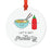 Food Pun 8 Round MDF Christmas Tree Ornaments-Set of 1-Andaz Press-Chili Sauce-