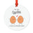 Food Pun 8 Round MDF Christmas Tree Ornaments-Set of 1-Andaz Press-Happy Egg-