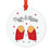 Food Pun 8 Round MDF Christmas Tree Ornaments-Set of 1-Andaz Press-Nuggets-