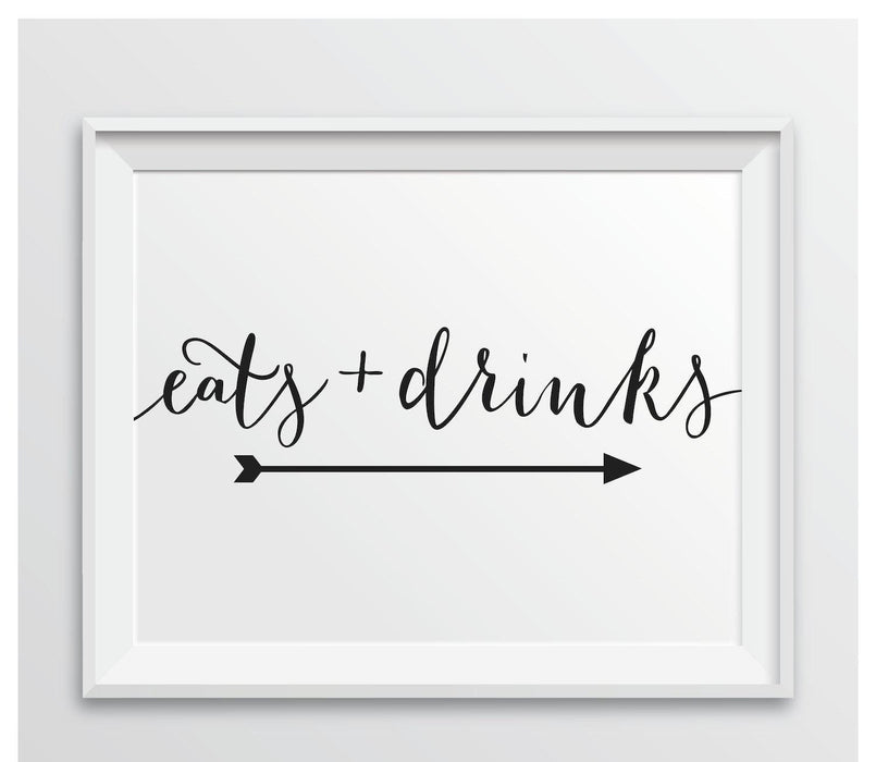 Formal Black Wedding Party Directional Signs, Double-Sided Big Arrow-Set of 1-Andaz Press-Wedding-