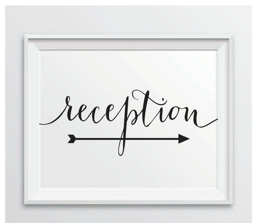 Formal Black Wedding Party Directional Signs, Double-Sided Big Arrow-Set of 1-Andaz Press-Wedding-