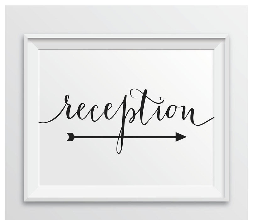 Formal Black Wedding Party Directional Signs, Double-Sided Big Arrow-Set of 1-Andaz Press-Wedding-