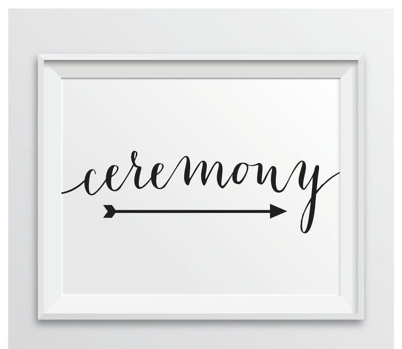 Formal Black Wedding Party Directional Signs, Double-Sided Big Arrow-Set of 1-Andaz Press-Wedding-