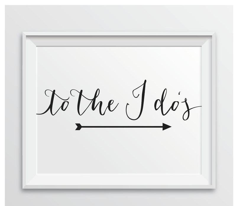 Formal Black Wedding Party Directional Signs, Double-Sided Big Arrow-Set of 1-Andaz Press-Wedding-