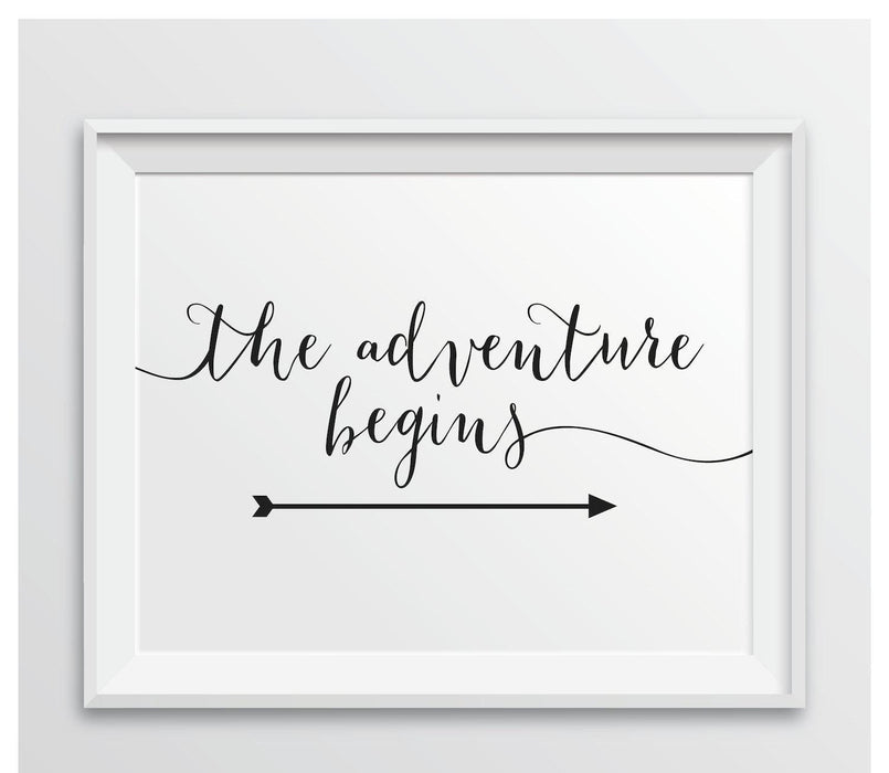 Formal Black Wedding Party Directional Signs, Double-Sided Big Arrow-Set of 1-Andaz Press-Wedding-