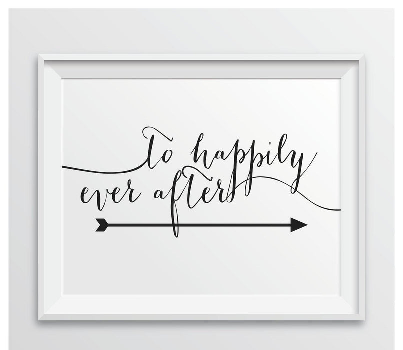 Formal Black Wedding Party Directional Signs, Double-Sided Big Arrow-Set of 1-Andaz Press-Wedding-